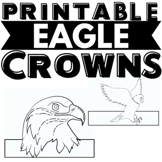 Printable eagle paper crown craft animal habitat science homeschooling preschool kindergarten coloring crafts kids theme party favor