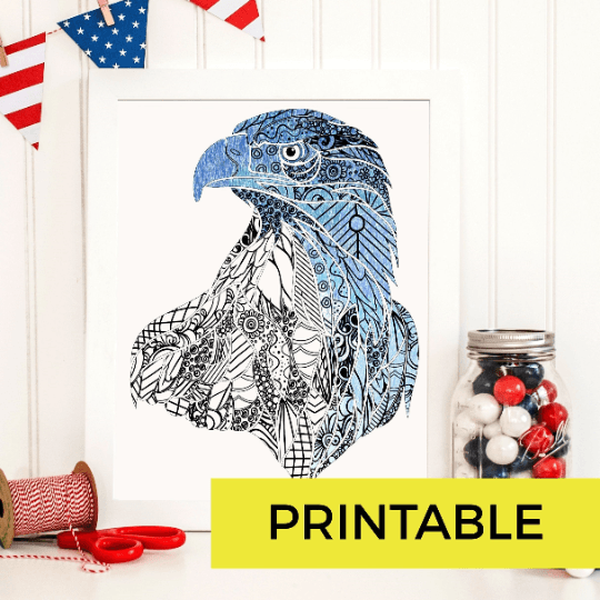 American eagle patriotic printable loring page deployment milita â