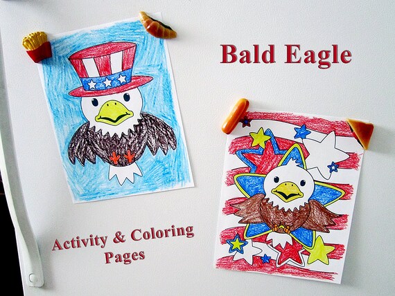 Bald eagle activity coloring pages usa patriotic printables