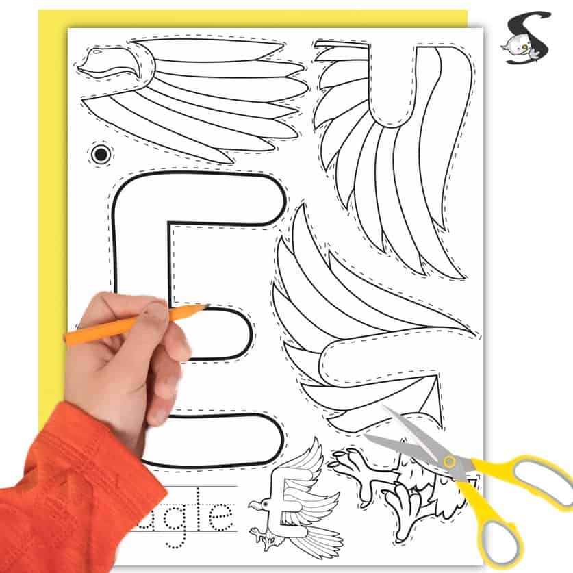 Fun letter e craft free printable e is for eagle