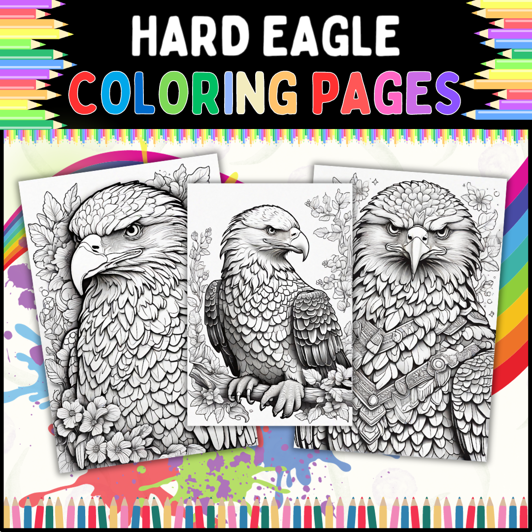 Hard eagle coloring pages for adults realistic and detailed designs made by teachers