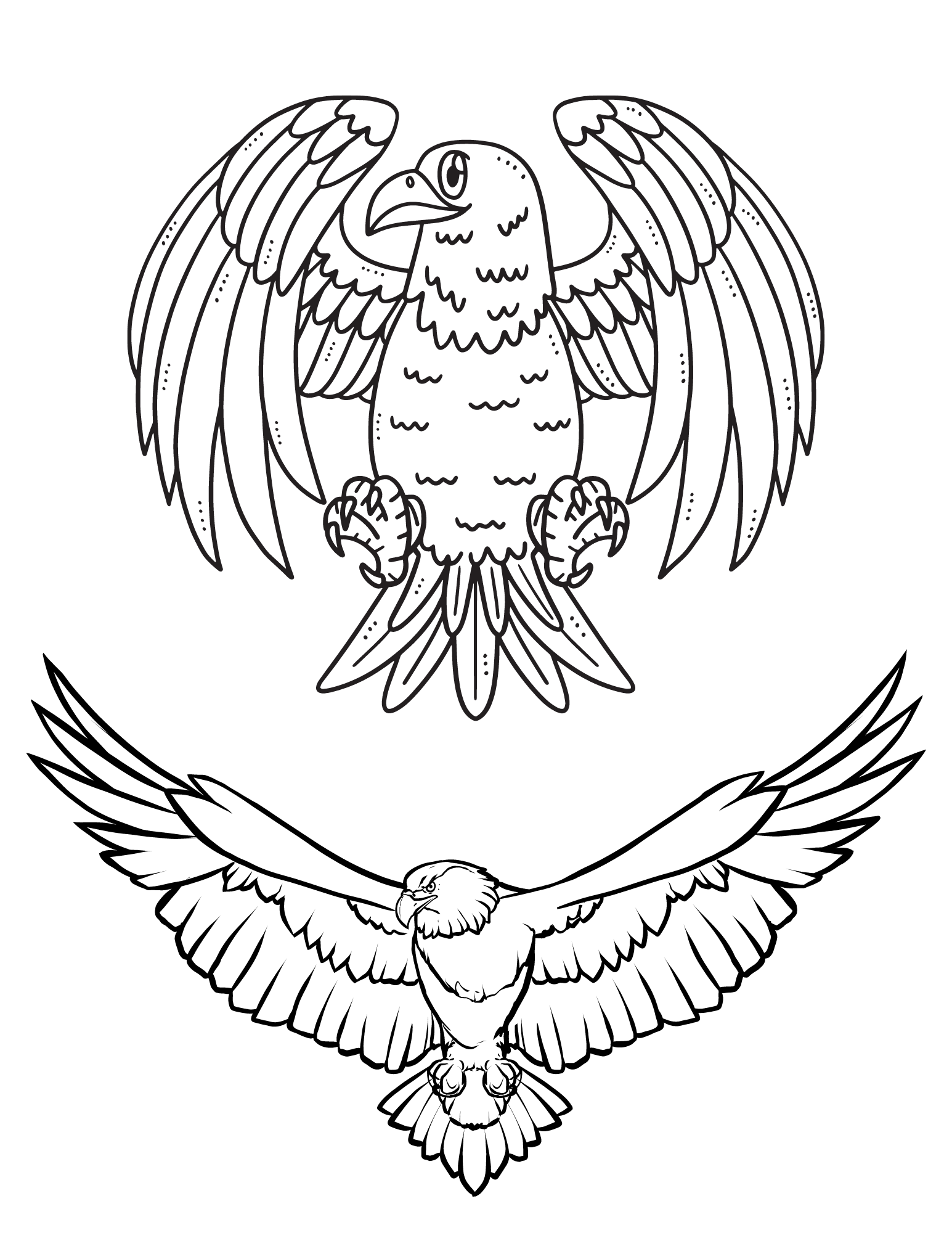 Free bald eagle coloring pages for kids and adults