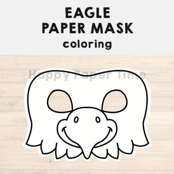 Eagle paper mask printable american animal coloring craft activity costume