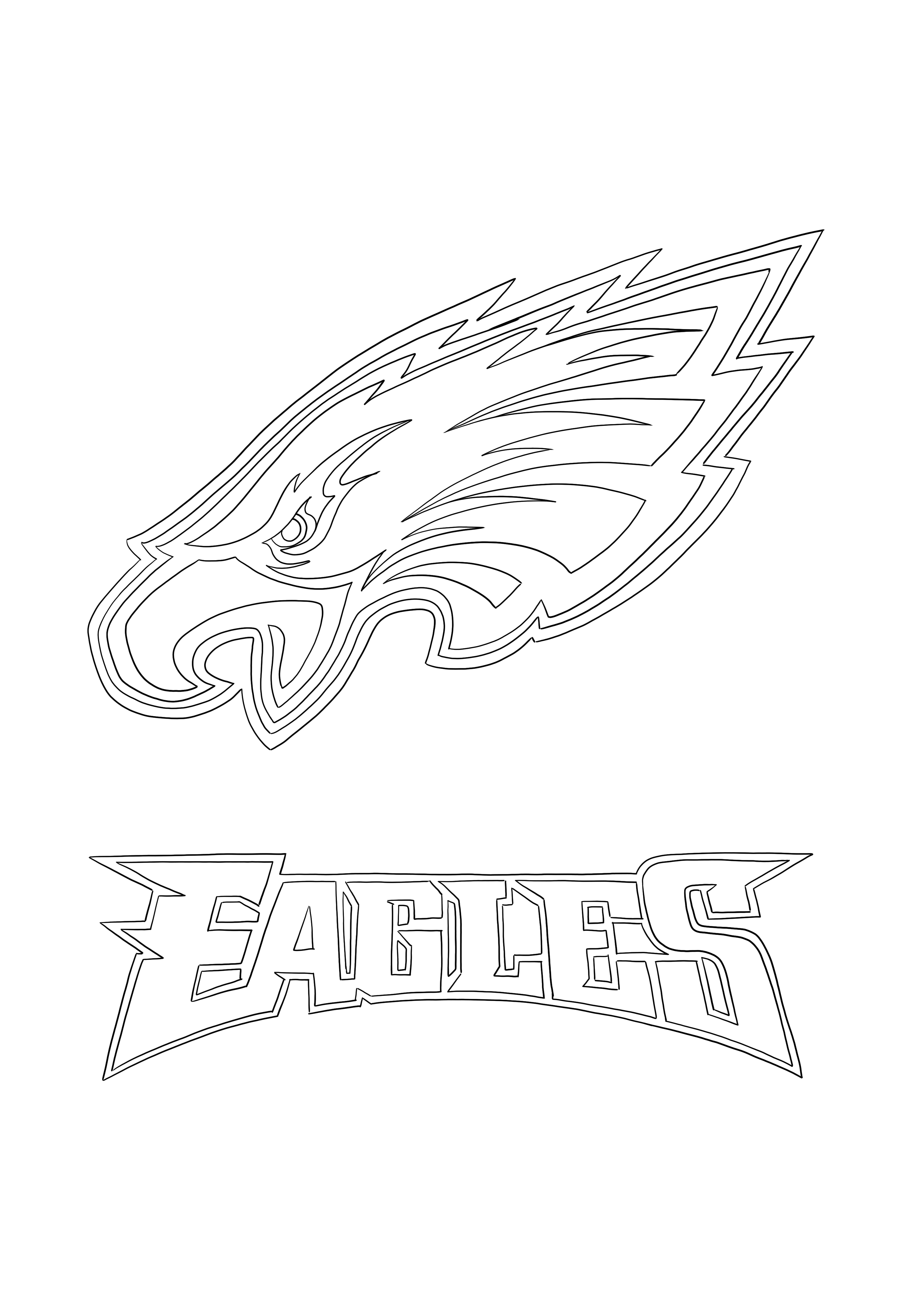 Philadelphia eagles logo for coloring and printing for kids