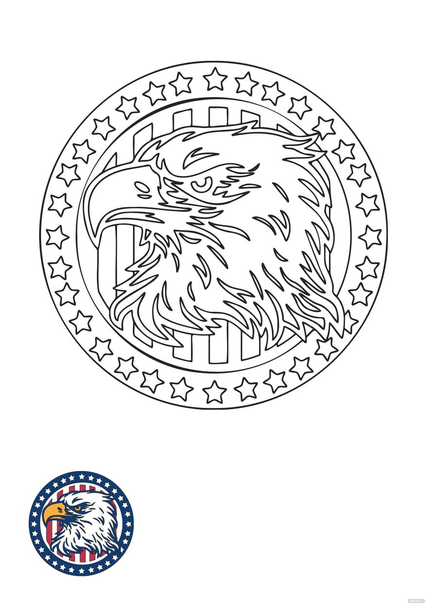 Free patriotic eagle coloring page