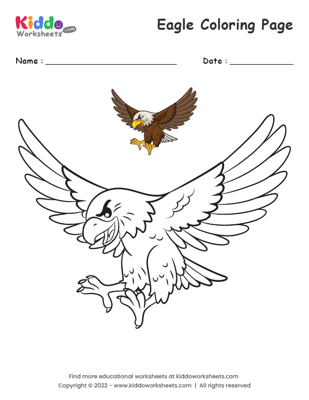 Free printable eagle coloring page worksheet