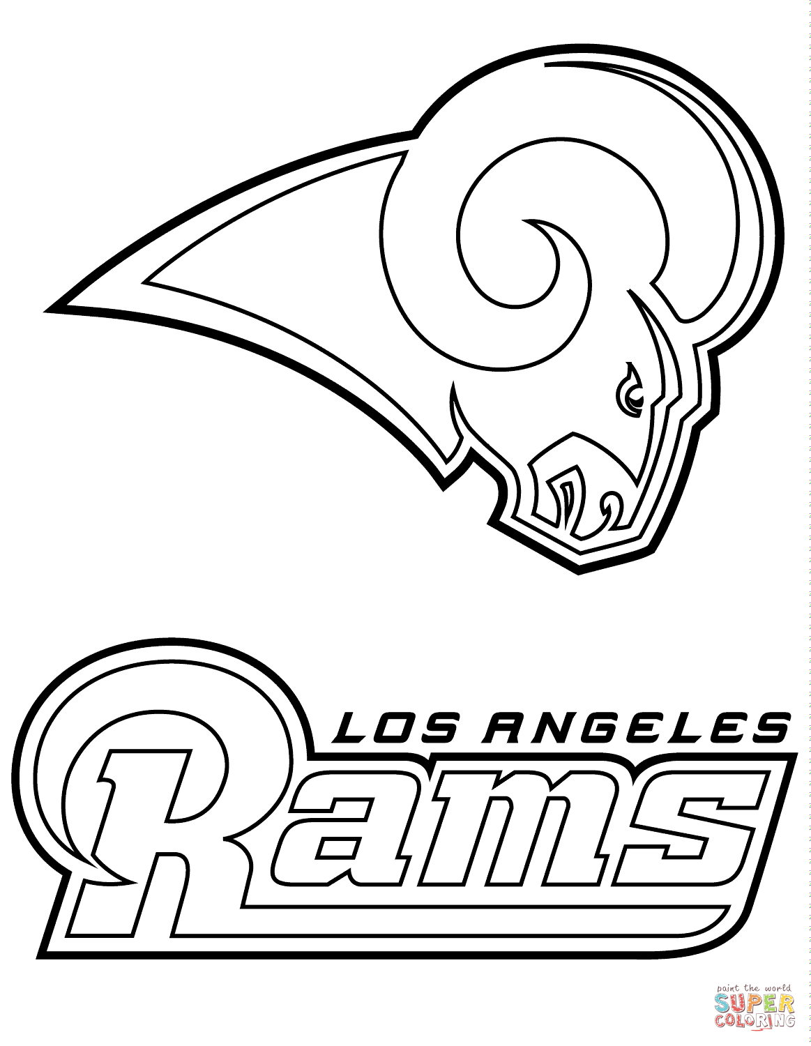 Los angeles rams logo coloring page free printable coloring pages