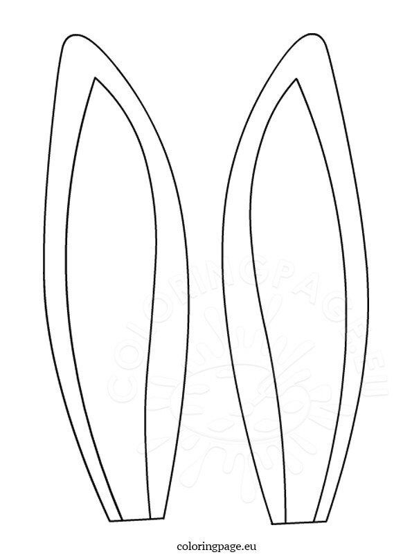 Hare ears template coloring page