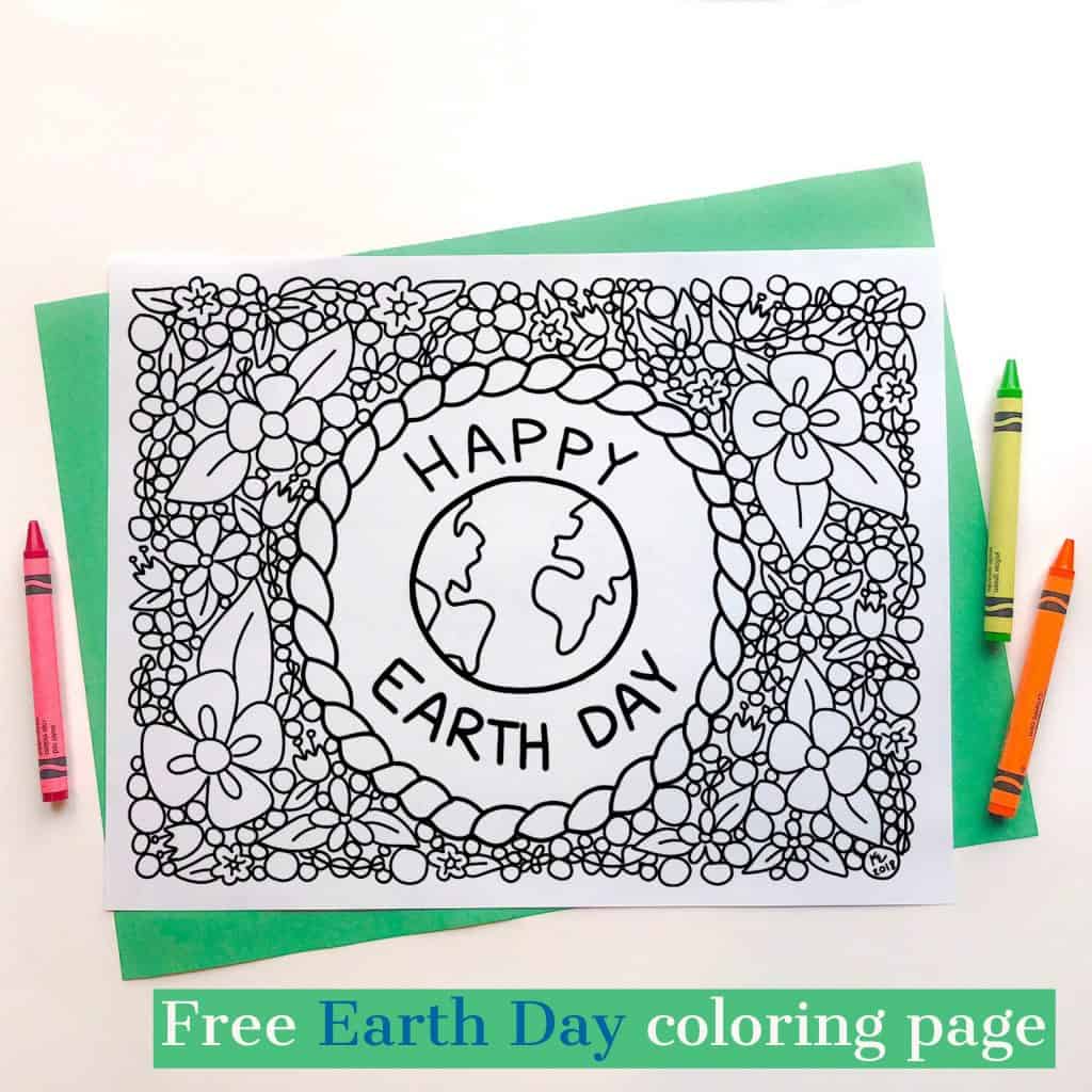 Earth day coloring page