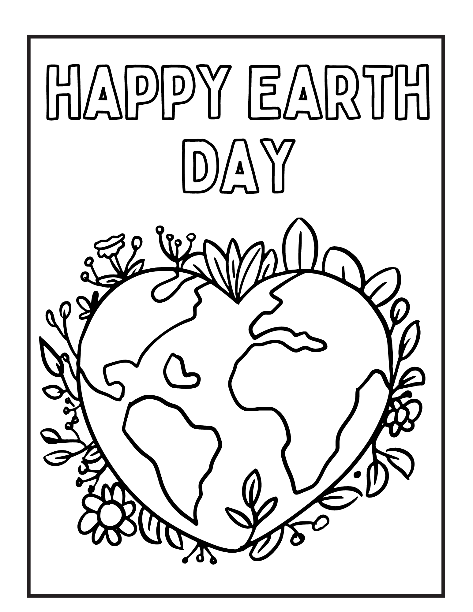 Happy earth day coloring sheets â