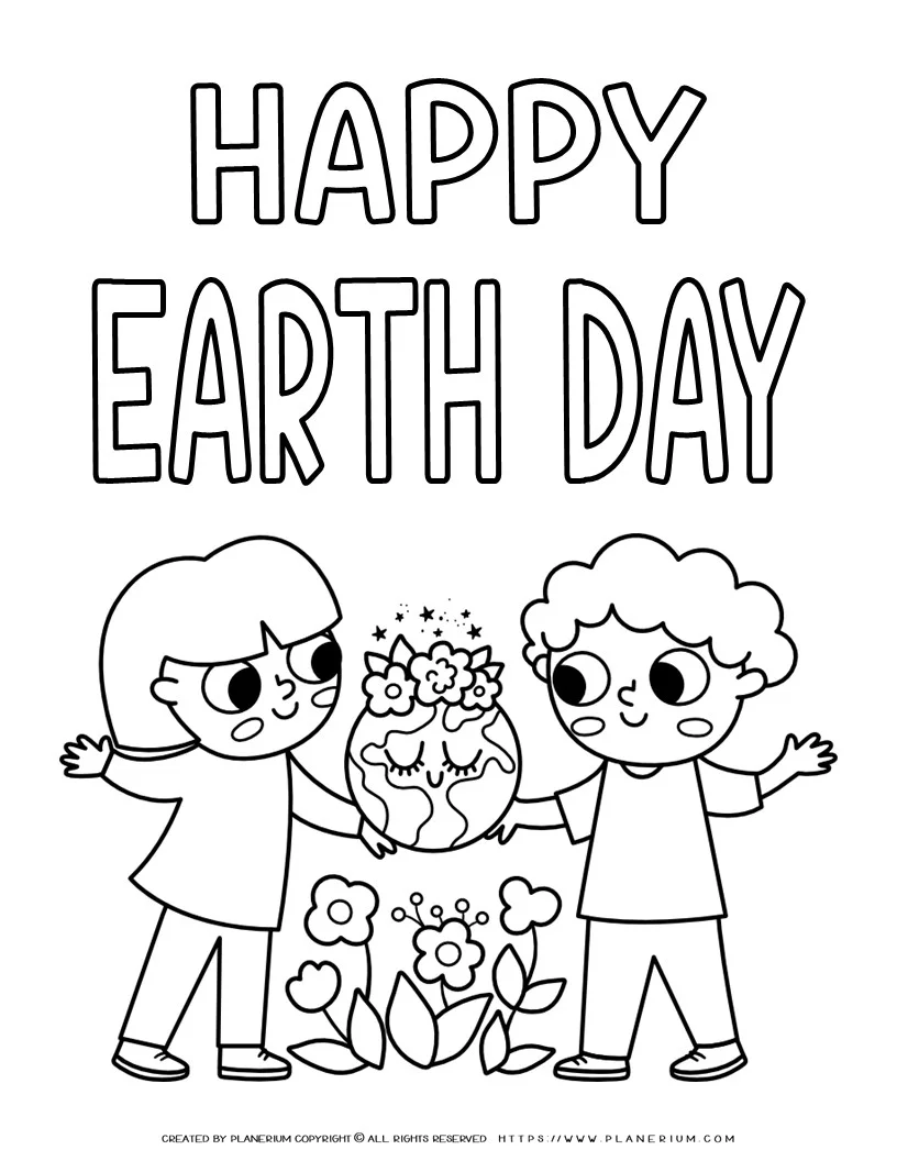 Happy earth day coloring pages for kids celebrate and learn