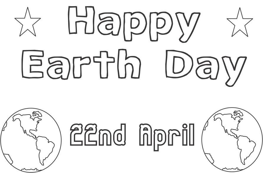 Earth day printable coloring page for kids