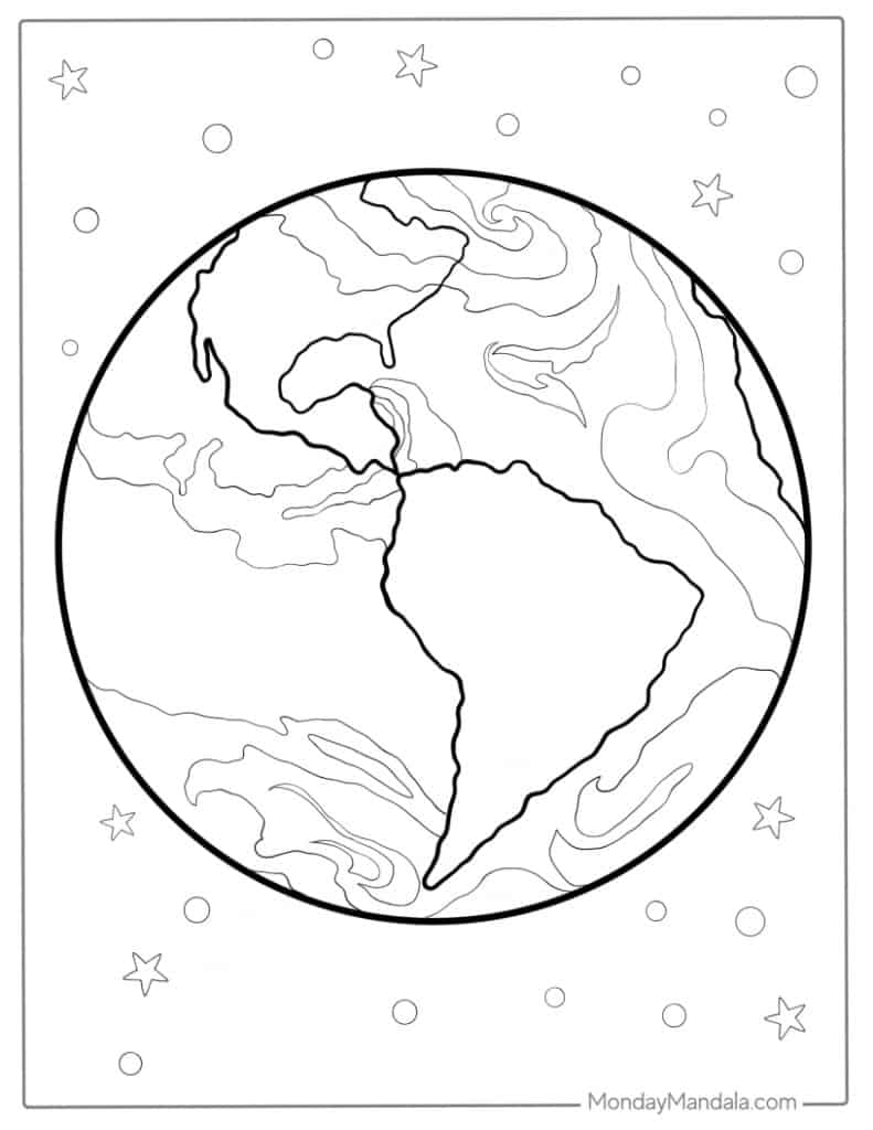 Earth coloring pages free pdf printables