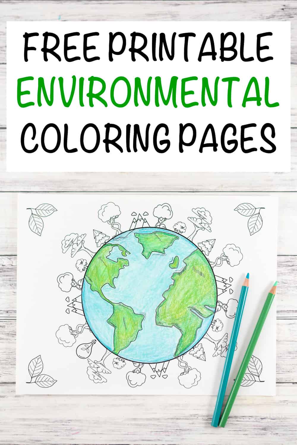 Earth day and environmental coloring pages