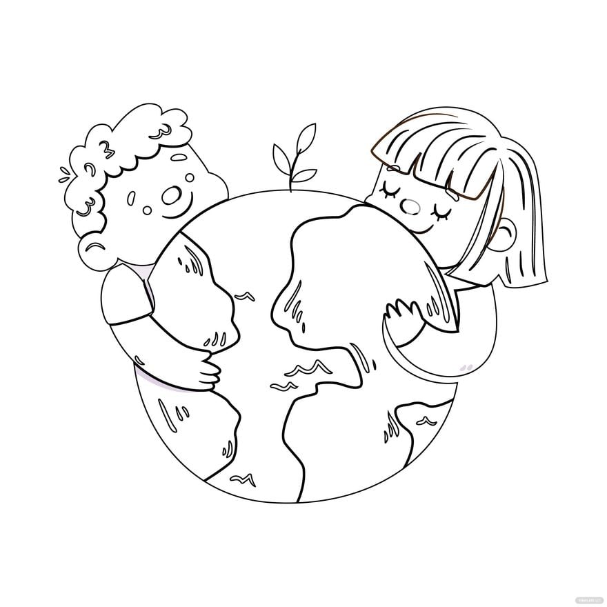 Free preschool earth day coloring page