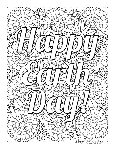 Free earth day coloring pages for kids adults