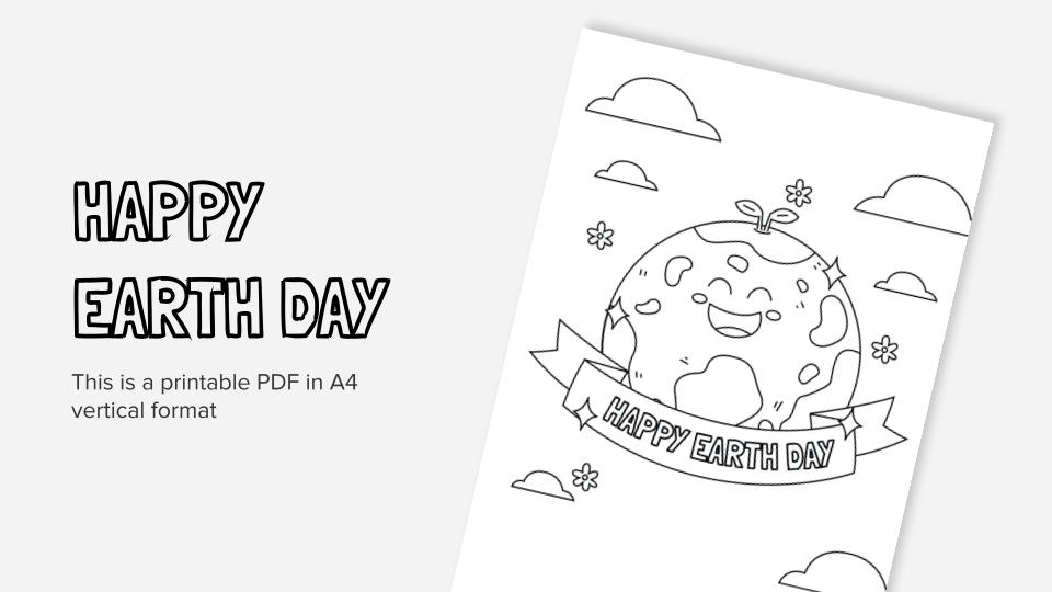 Its earth day printable coloring worksheet