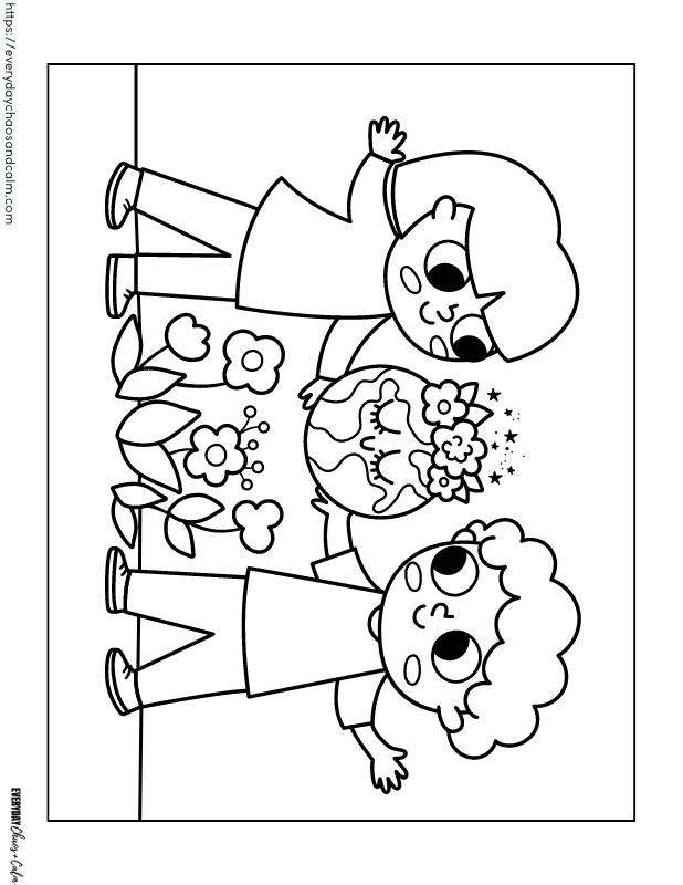 Free earth day coloring pages for kids