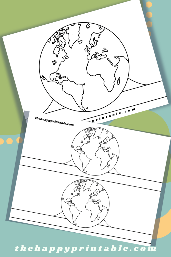 Printable earth template the happy printable