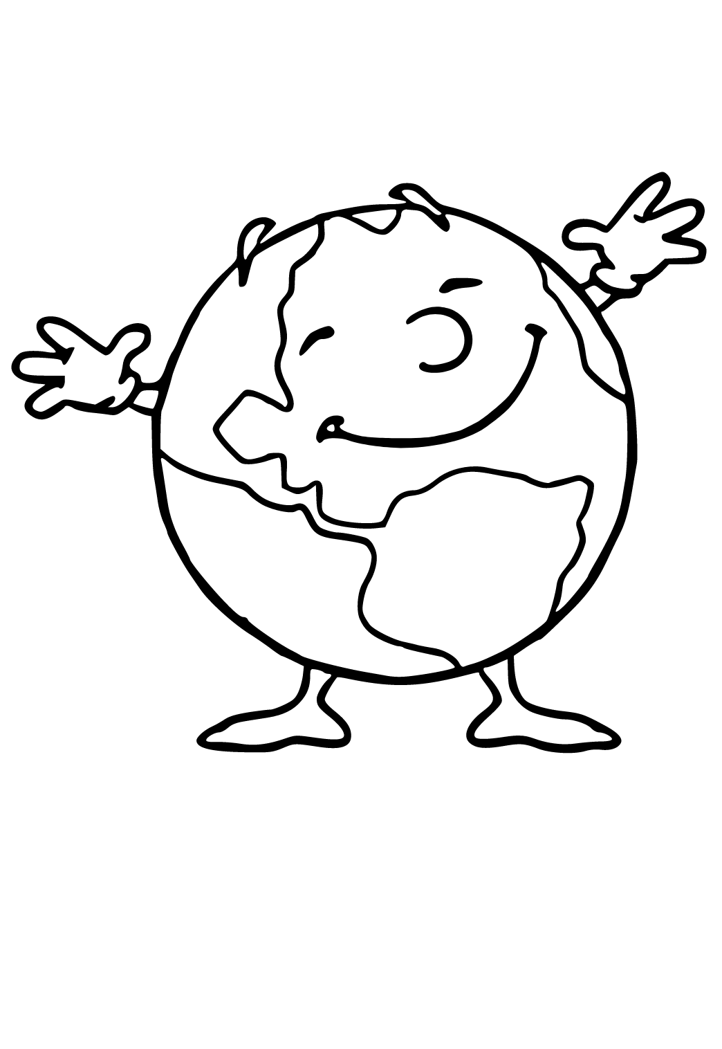 Free printable earth happiness coloring page for adults and kids