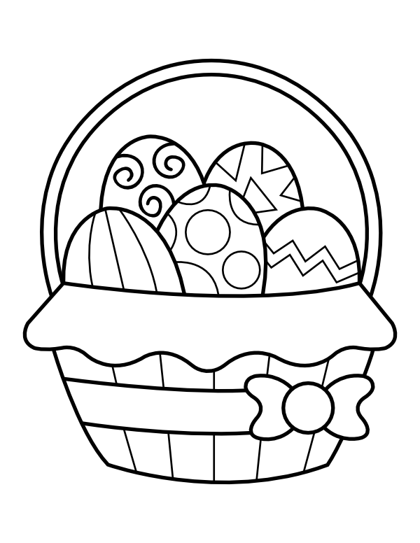 Printable easter basket coloring page