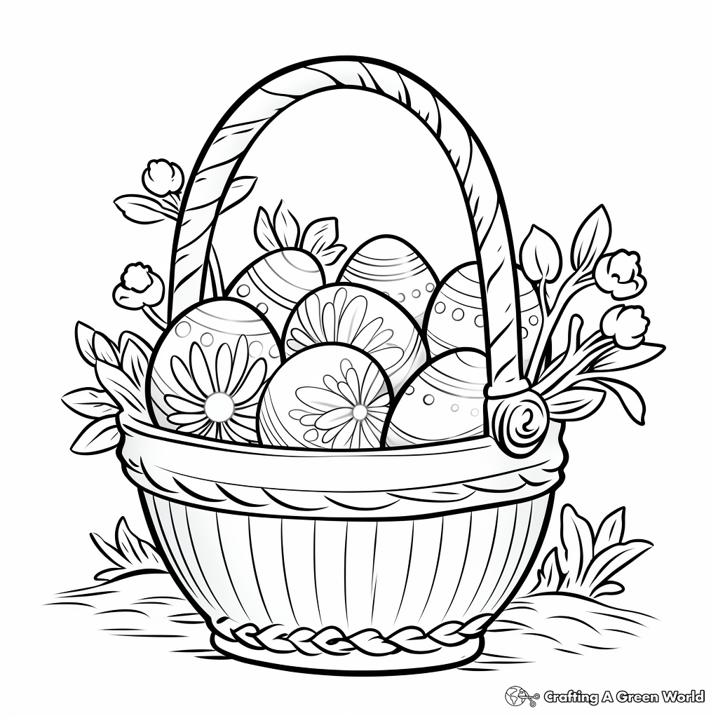 Easter basket coloring pages