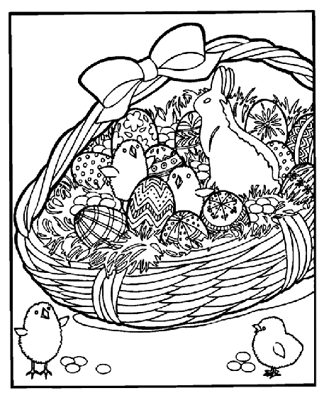 Easter basket coloring page