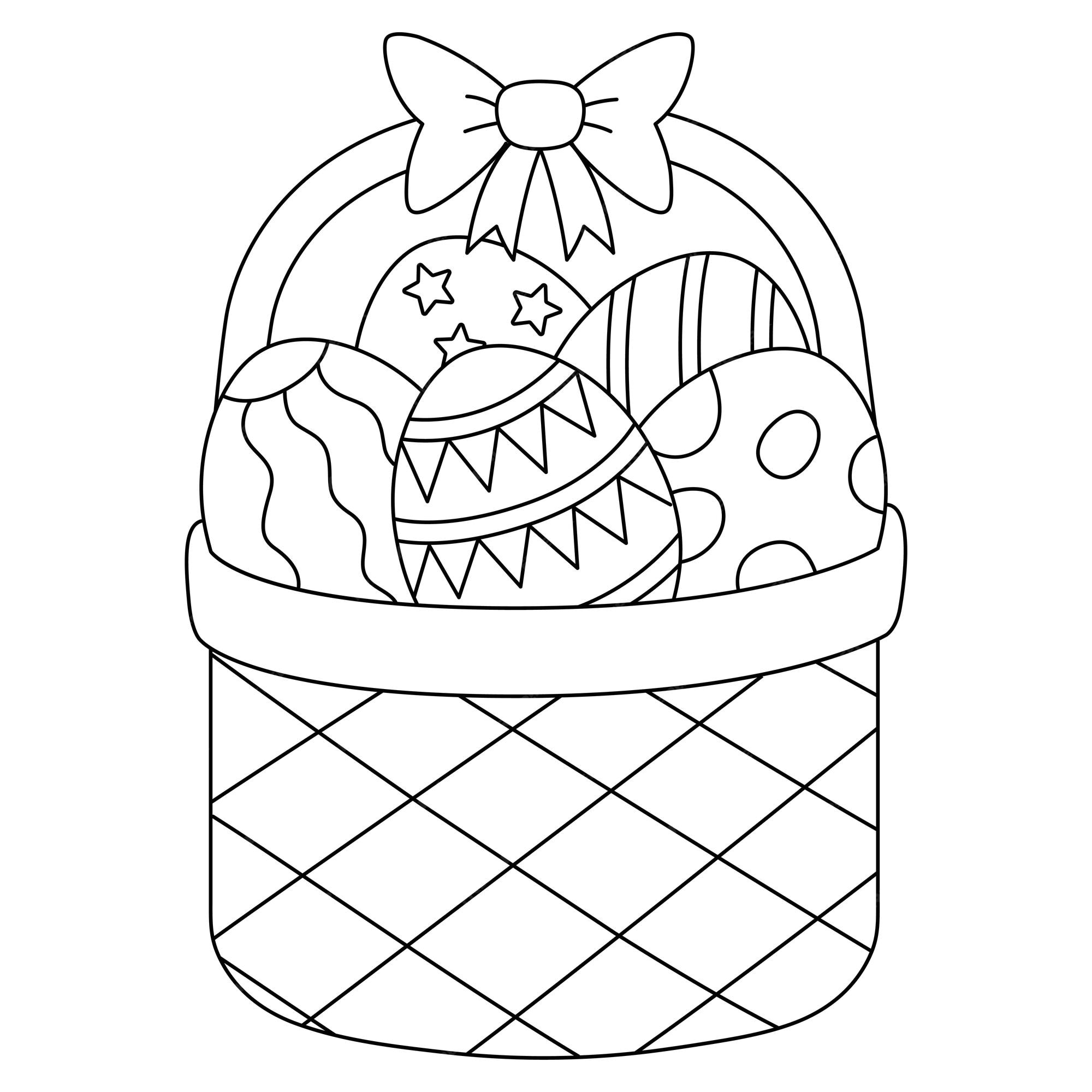 Premium vector easter basket isolated coloring page for kids