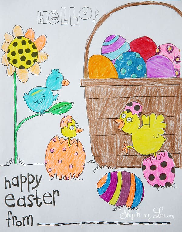 Easter basket coloring page skip to my lou