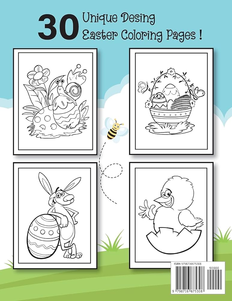 Happy easter coloring book for kids a fun collection of easy happy easter eggs coloring pages for kids and toddlers preschool perfect gift idea easter basket stuffer for boys