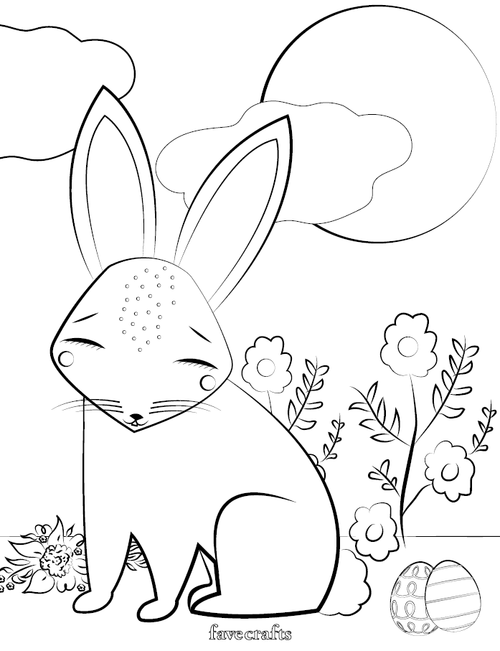 Free printable easter bunny coloring page