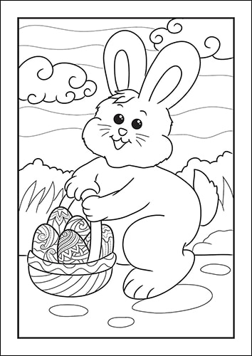 Easter bunny coloring pages for kids free printable set