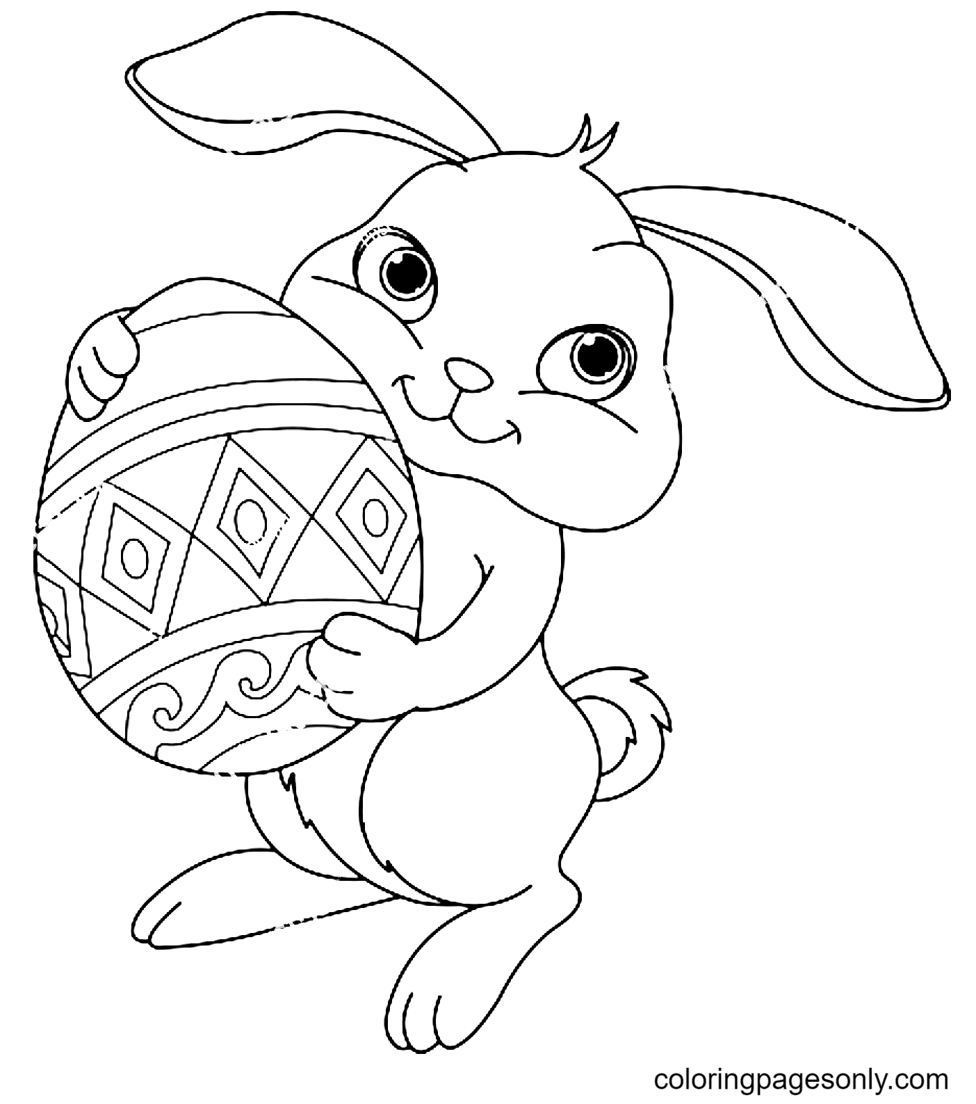 Easter bunny coloring pages printable for free download