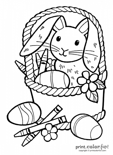 Cute easter bunny coloring pages at