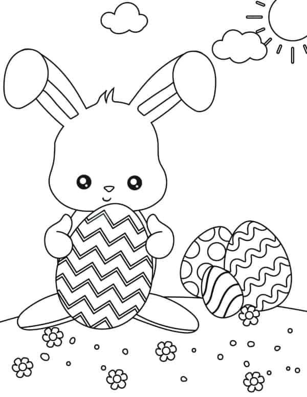 Free coloring pages for easter easter bunny printable pdf