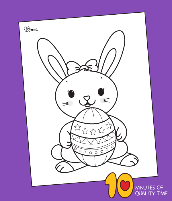 Bunny coloring page for easter â minutes of quality time