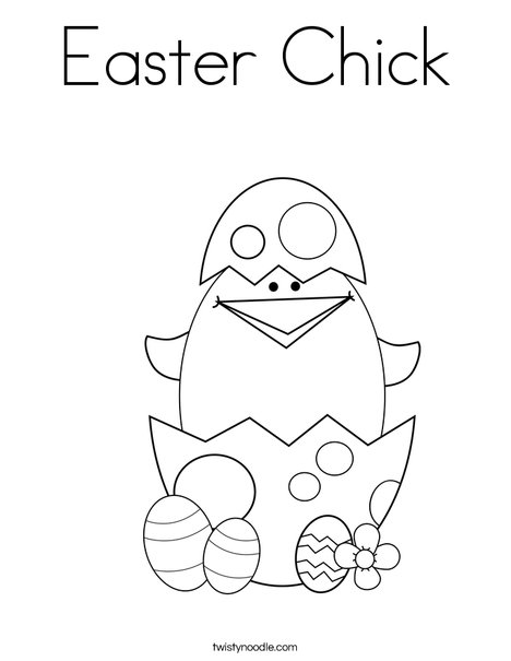 Easter chick coloring page