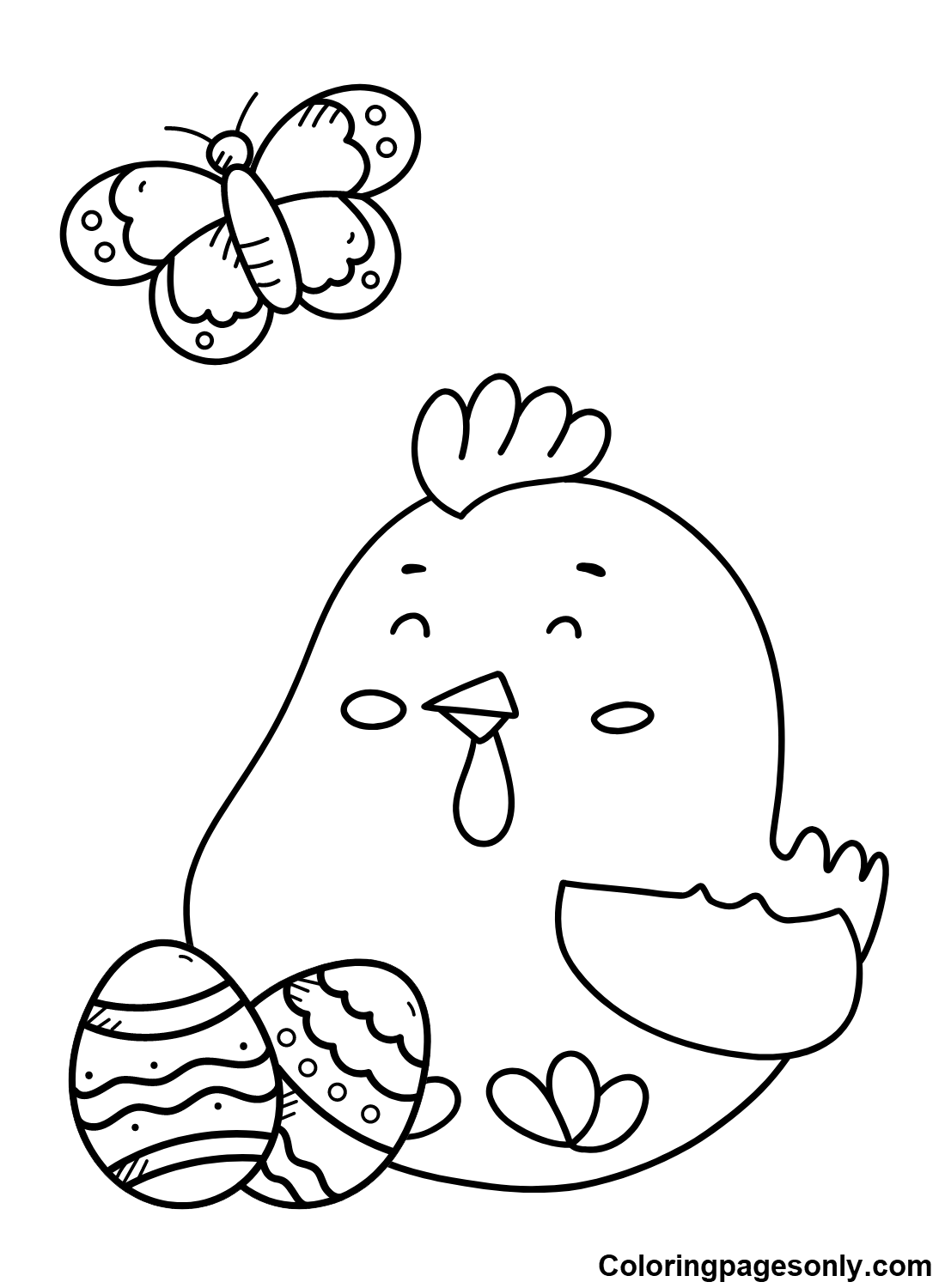 Easter chick coloring pages printable for free download