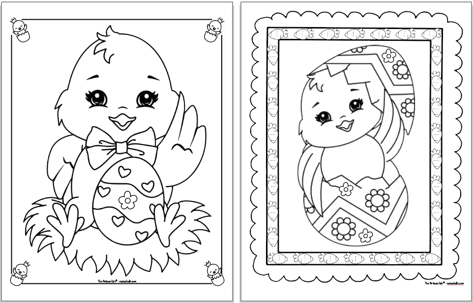 Free printable easter chick coloring pages for kids