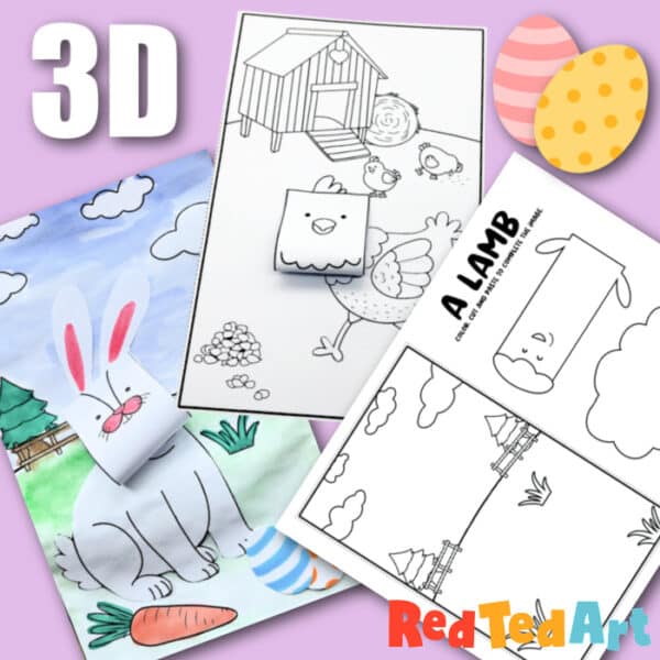 D easter coloring pages