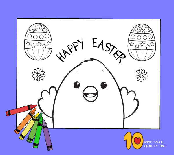 Happy easter chick coloring page â minutes of quality time