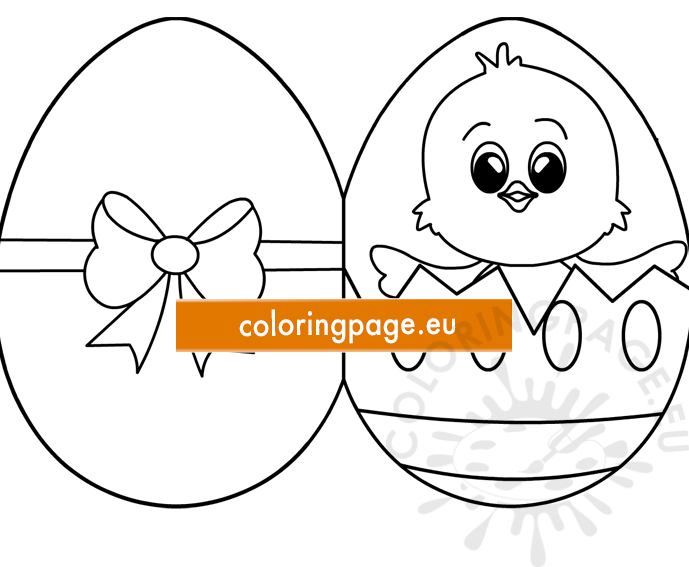 Free printable easter chick card coloring page