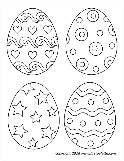 Easter eggs free printable templates coloring pages