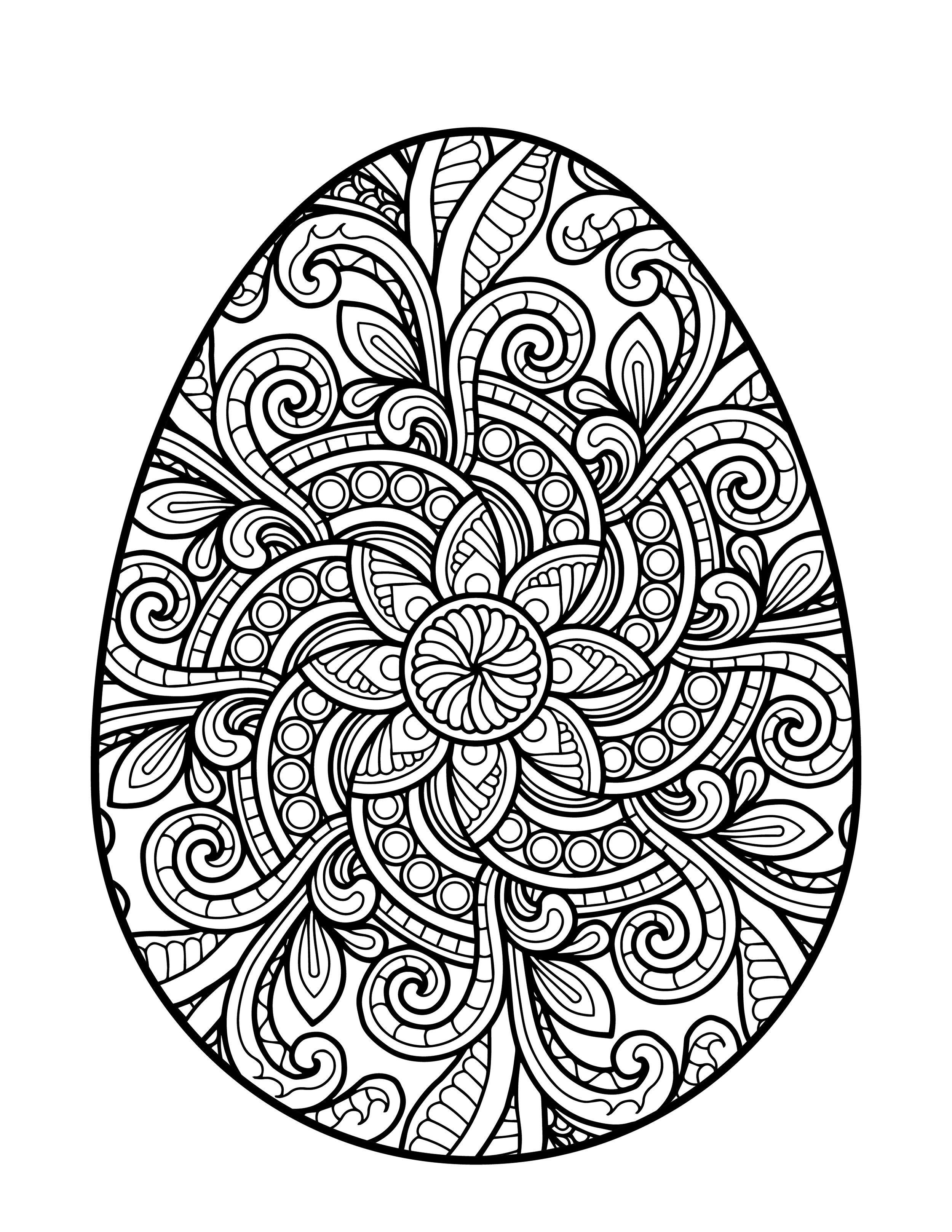 Beautiful easter egg mandala printables â