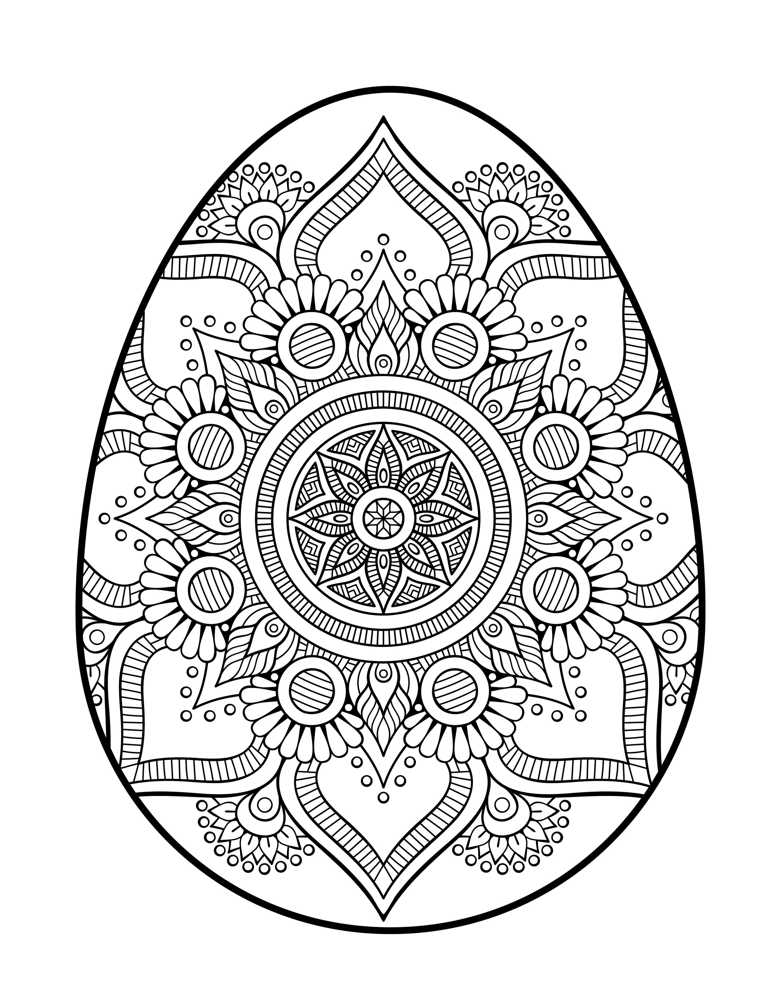 Beautiful easter egg mandala printables â