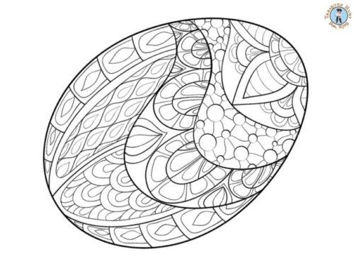 Detailed easter egg coloring page