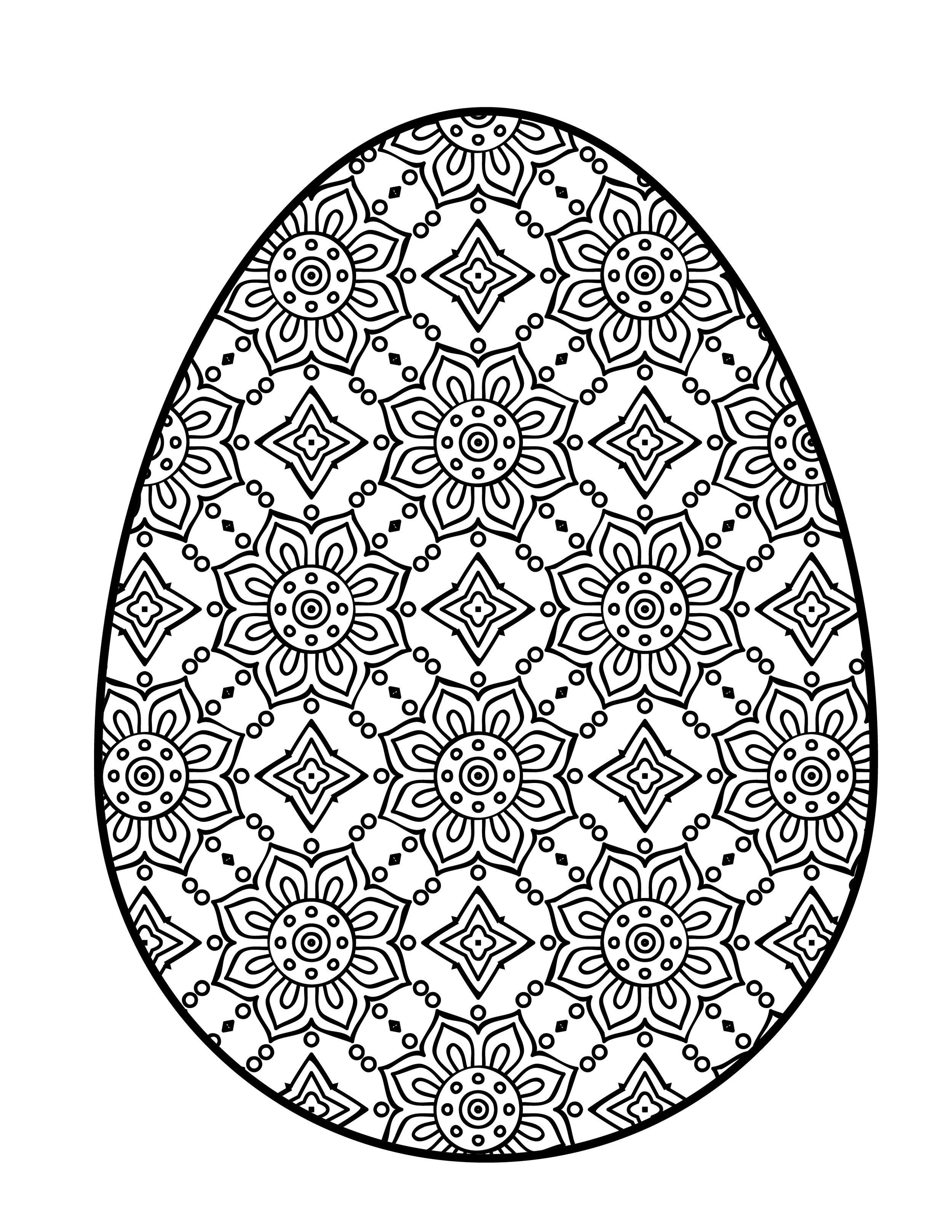 Beautiful easter egg mandala printables â