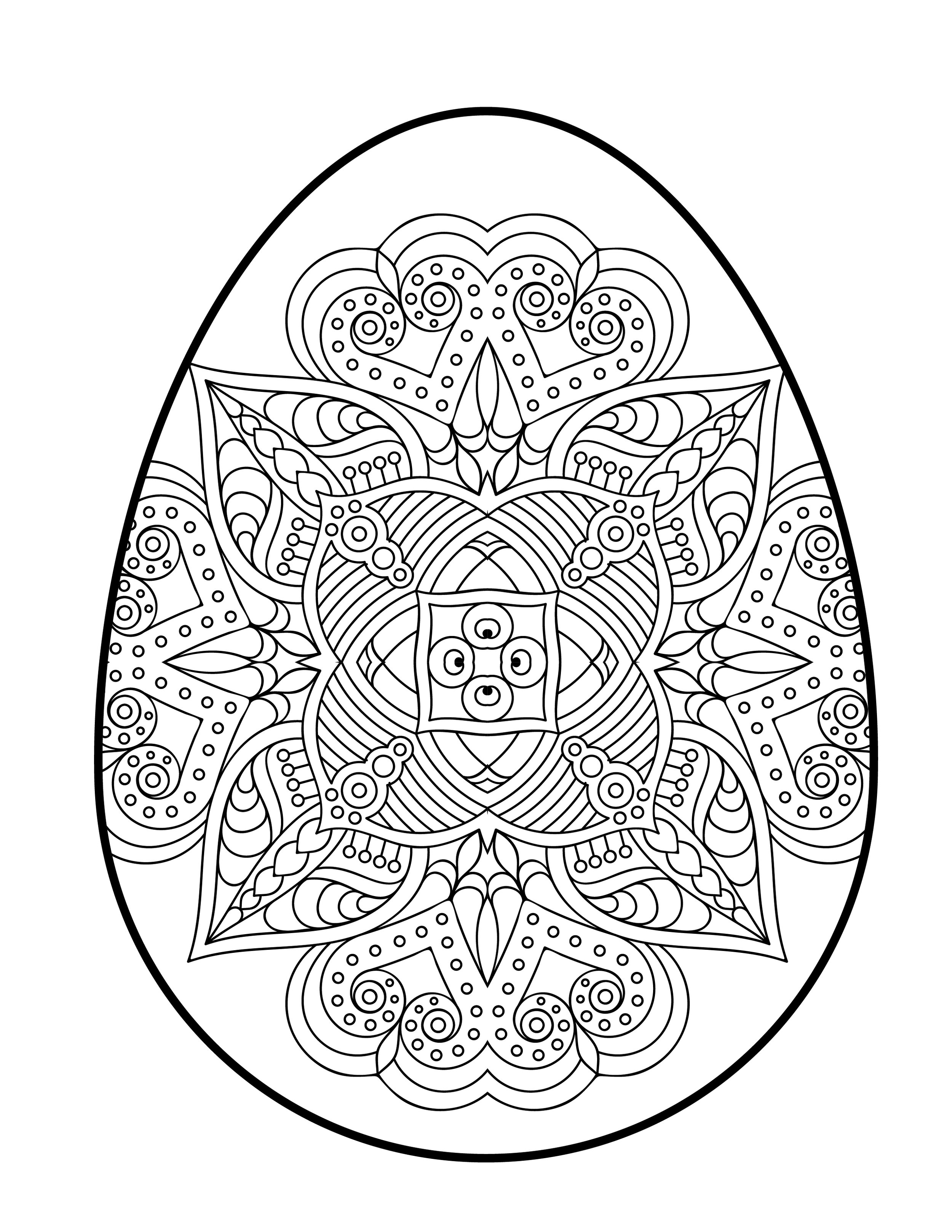 Beautiful easter egg mandala printables â