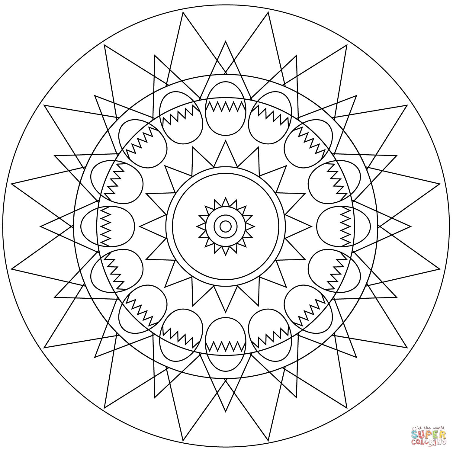 Easter eggs mandala coloring page free printable coloring pages