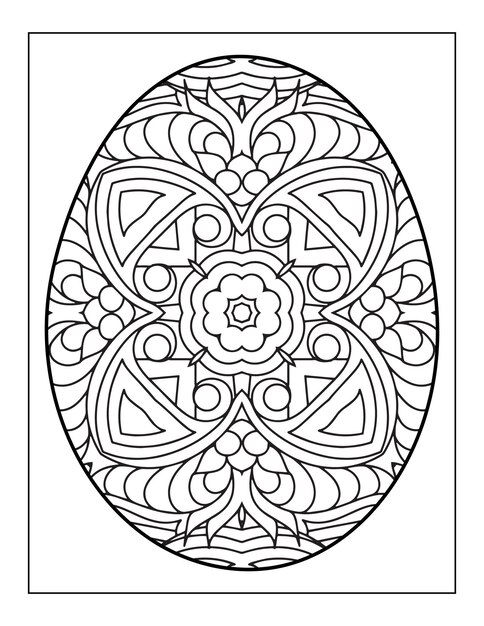 Premium vector ester day egg coloring book mandala coloring book